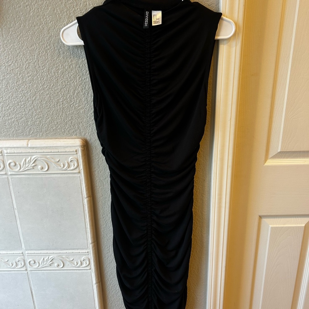 H&M Black  Ruched Dress
